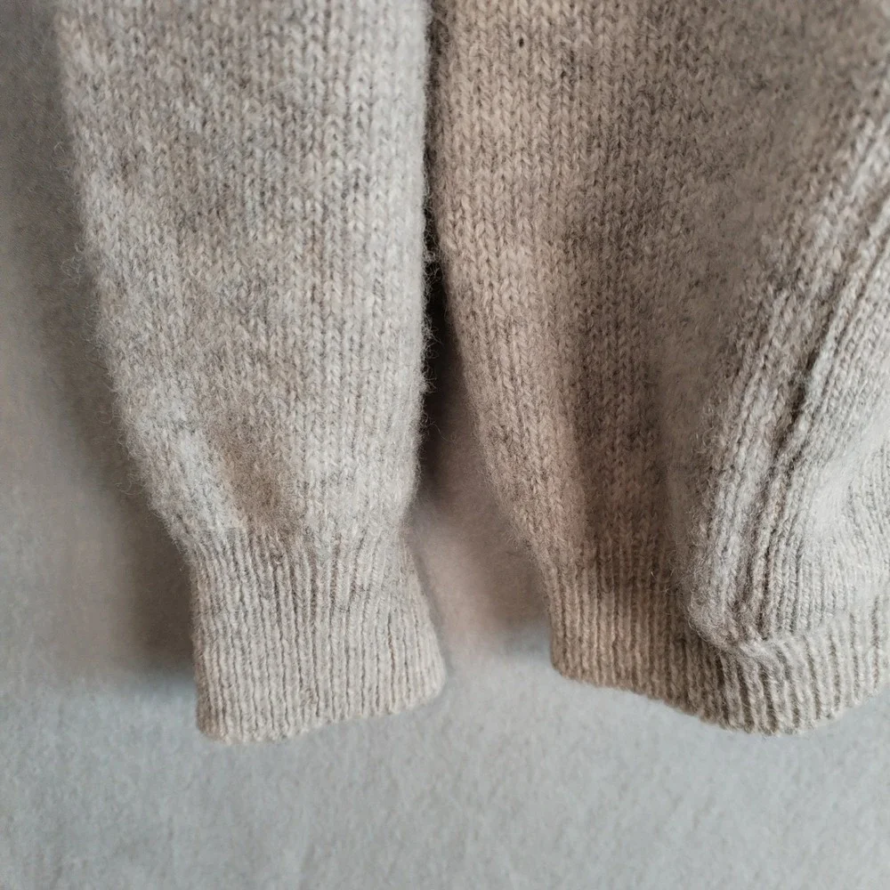 VTG Pitlochry Scotland Shetland Wool Cardigan Sweater Men's 44 Large Beige Tan